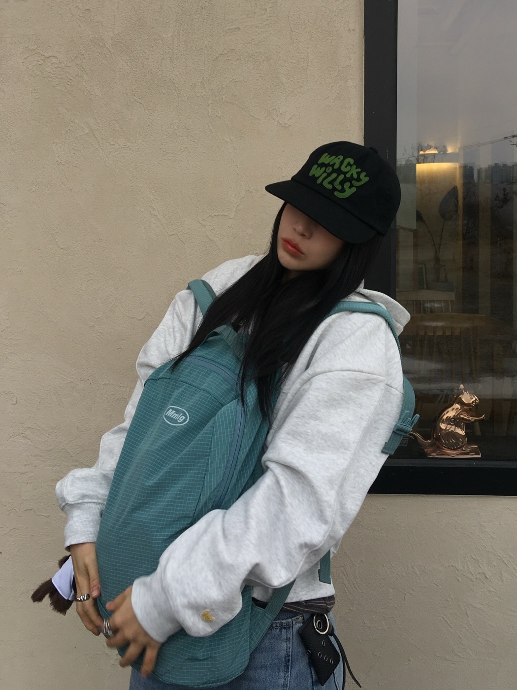 APPLIQUÉ LOGO HALF CURVE CAP BLACK