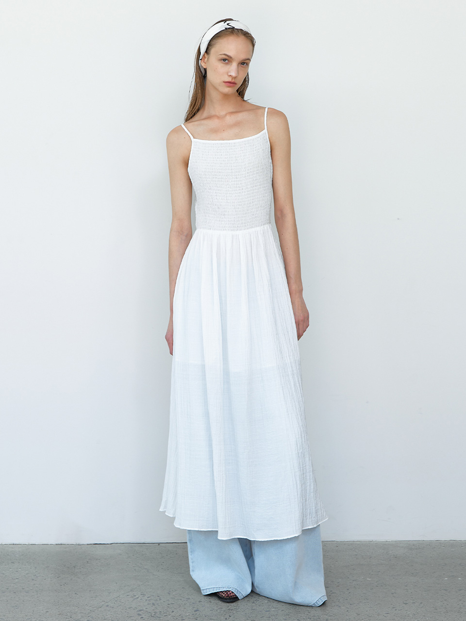 Bibiy BIANCA DRESS ホワイトノースリーブワンピースドレス BIBIY. MADE | BIANCA LONG DRESS IVORY｜Bibiy.