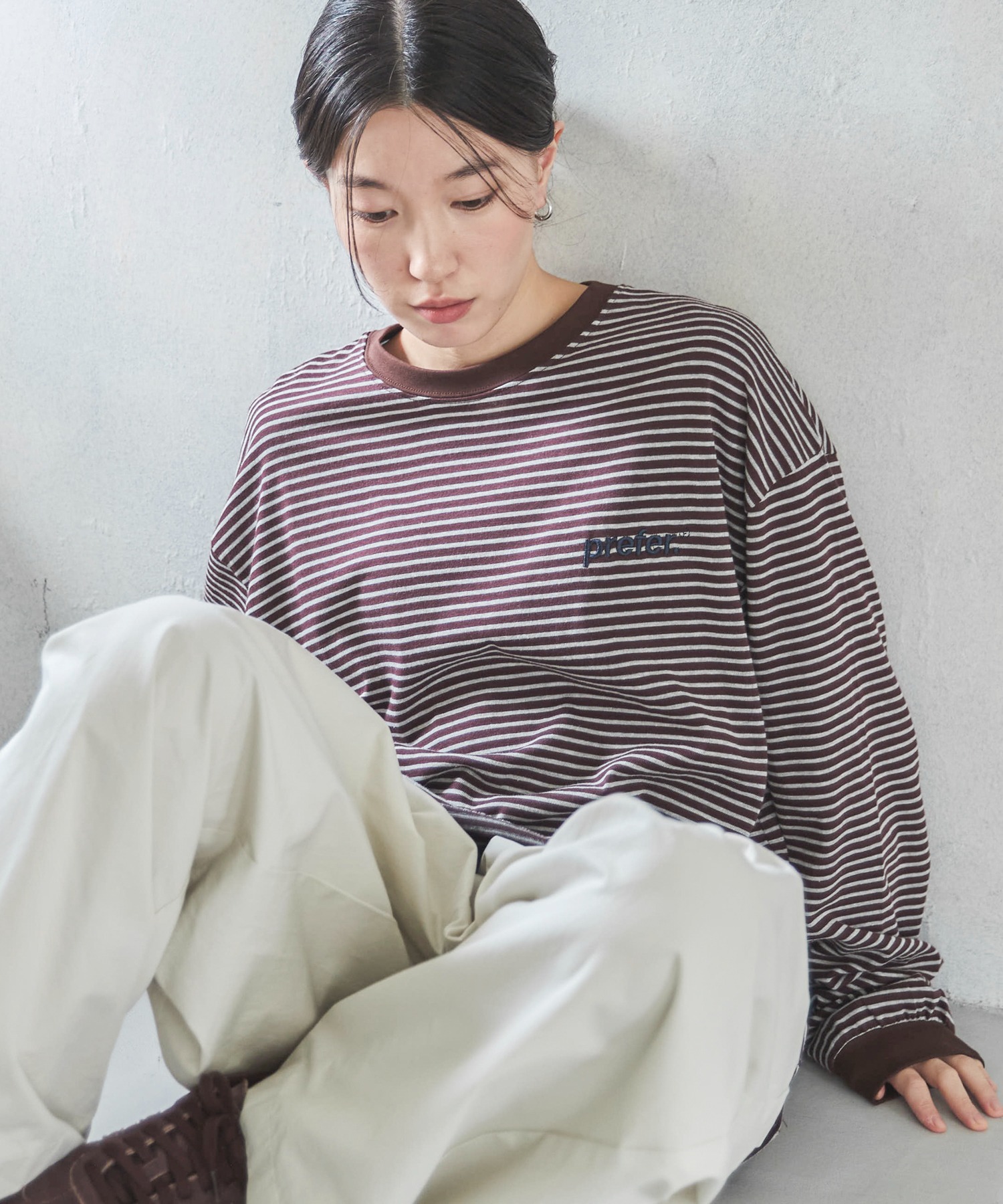 エンブロイダリーボーダーロンTee | ファッション通販サイト NUGU