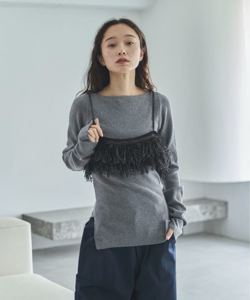 ハンドウォッシャブル】フリンジニットビスチェ | ファッション通販