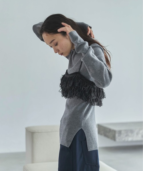 ハンドウォッシャブル】フリンジニットビスチェ | ファッション通販