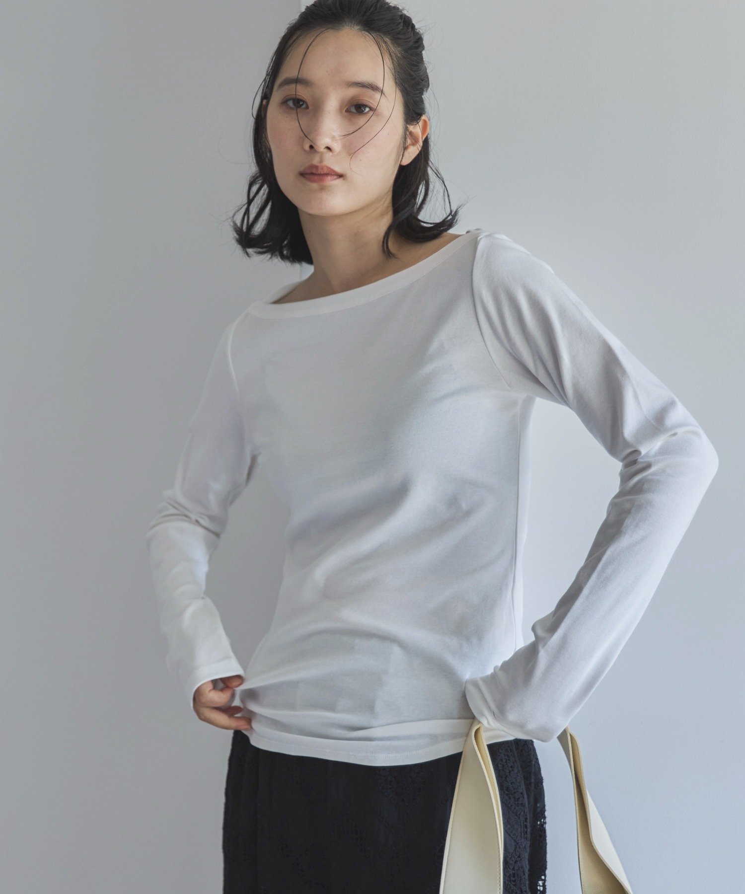 フライスボートネックロンTee | ファッション通販サイト NUGU