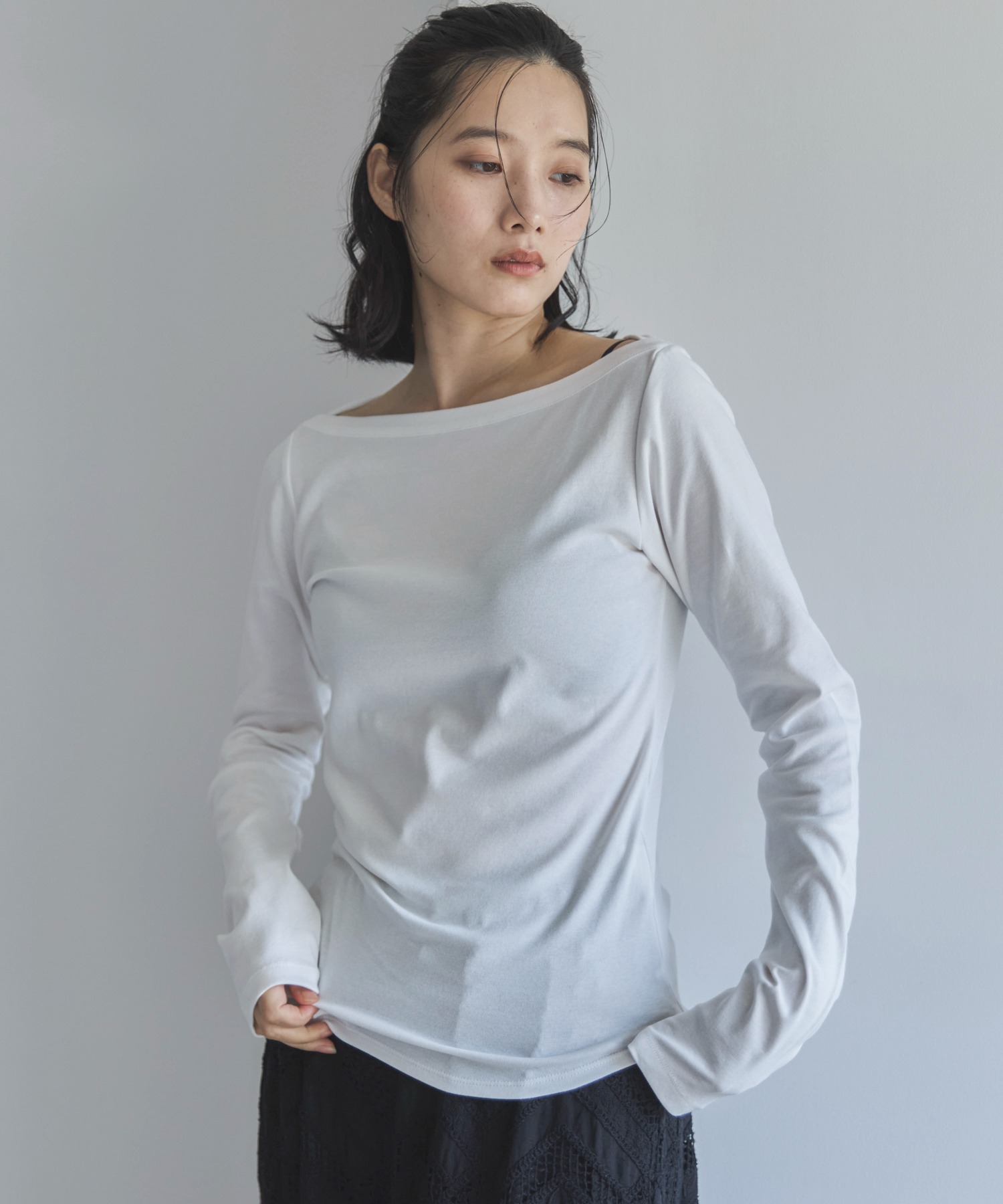 フライスボートネックロンTee | ファッション通販サイト NUGU