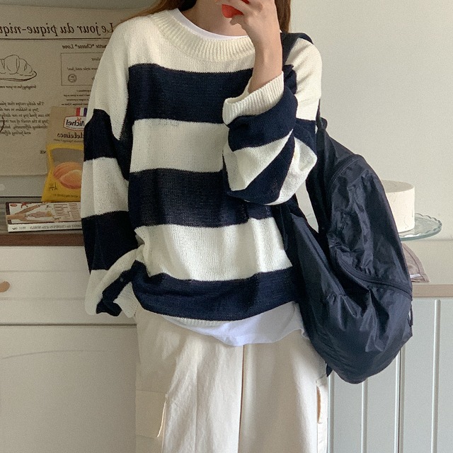 BRIEFING ストライプセーター M サマールーズストライプニット | ファッション通販サイト NUGU