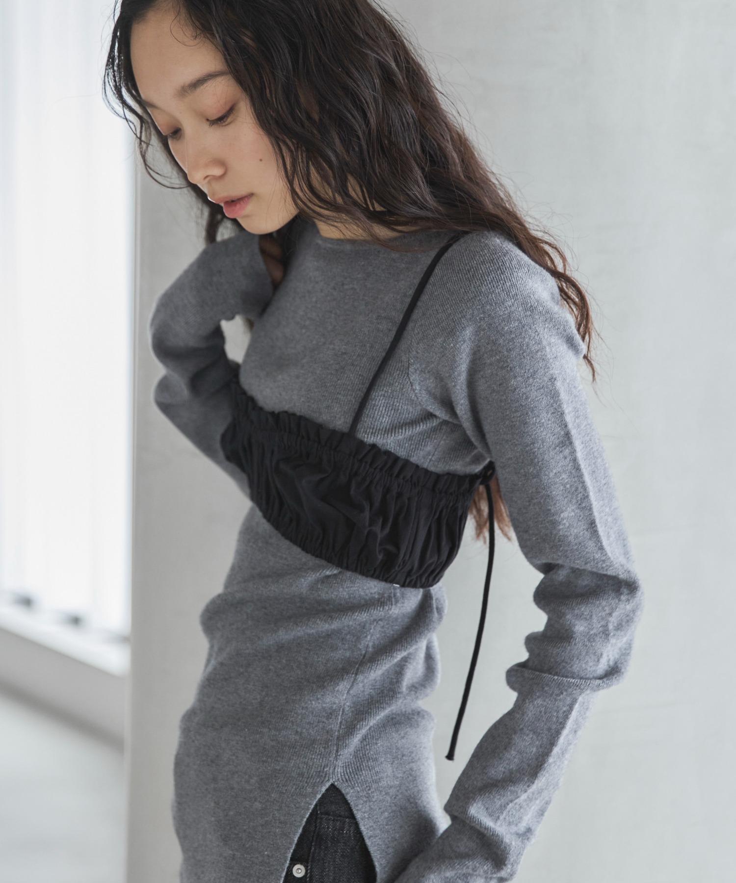 シャーリングブラトップビスチェ | ファッション通販サイト NUGU