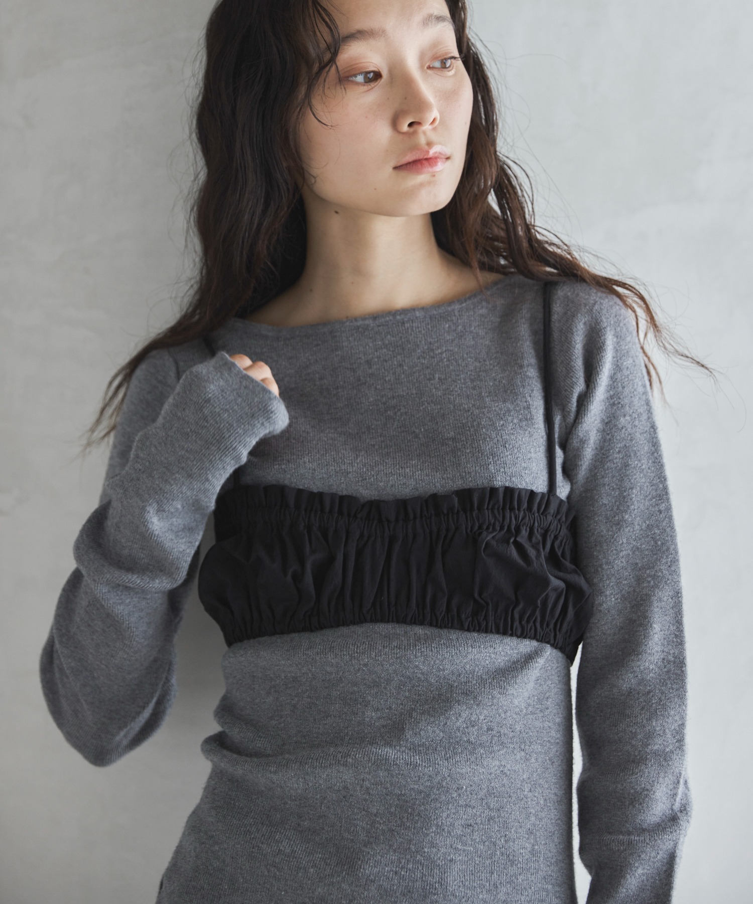 シャーリングブラトップビスチェ | ファッション通販サイト NUGU