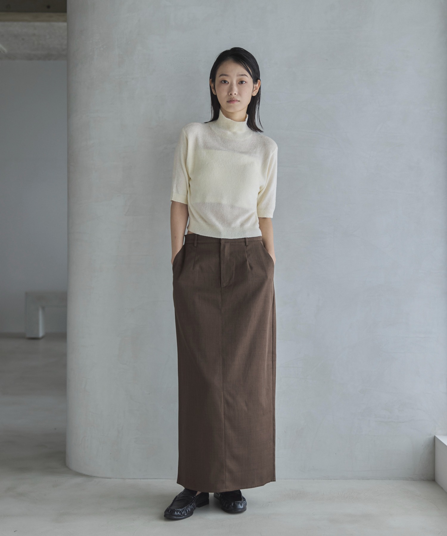 ハンドウォッシャブル】ベロアモールハイネックニット | ファッション