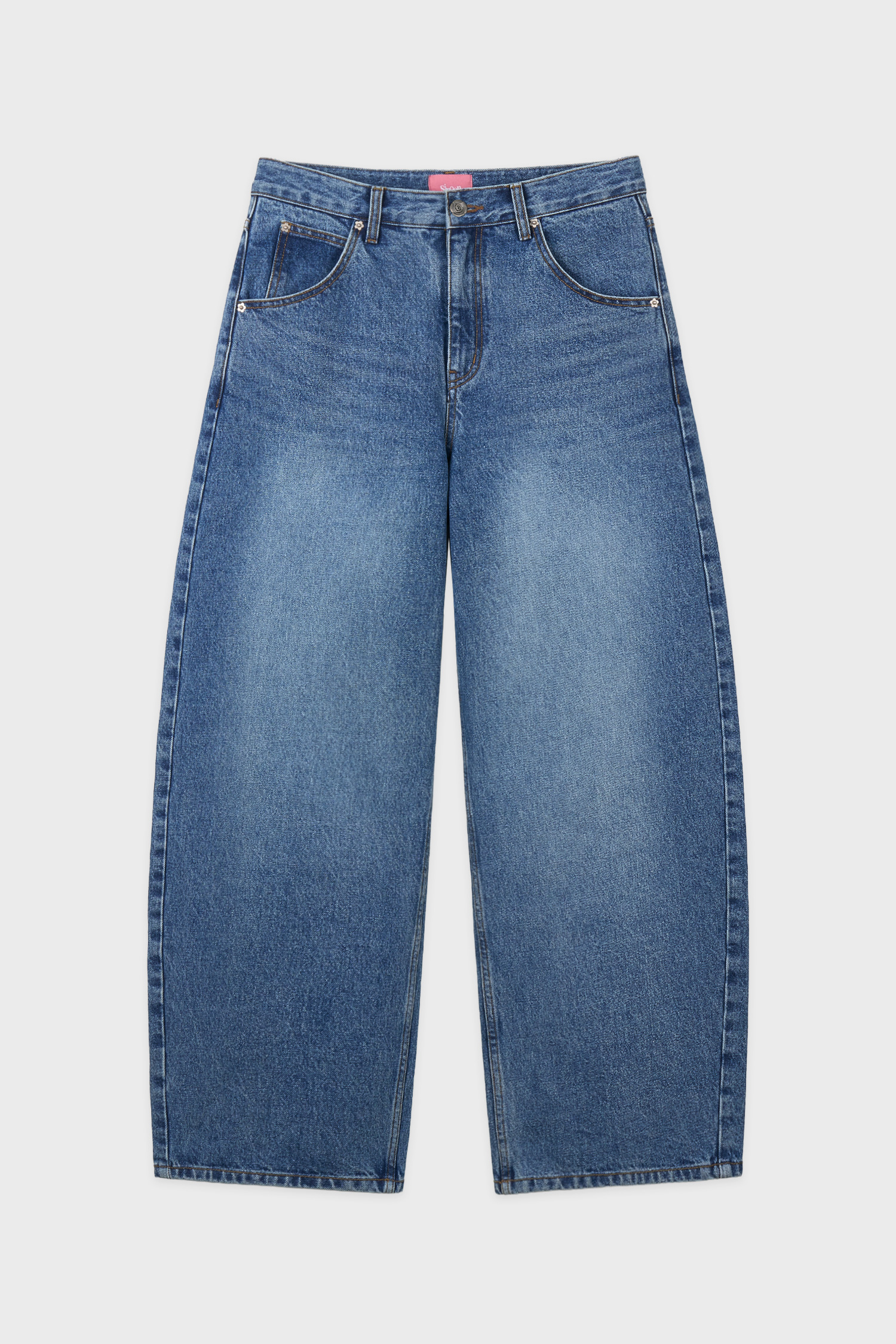 Balloon Fit Check Heart Denim (Blue)