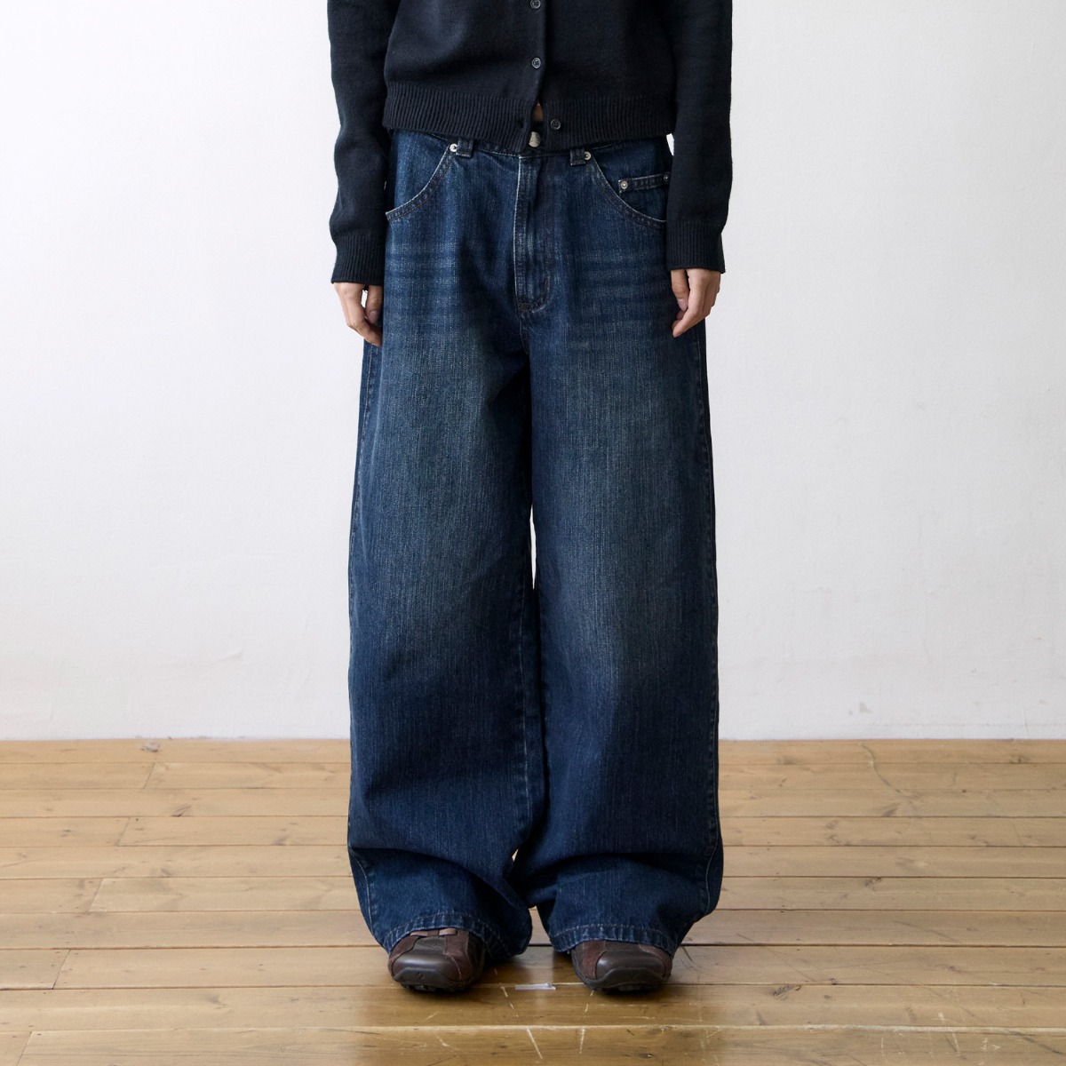 HINDER POST WIDE DENIM PANTS - PURPLE | ファッション通販