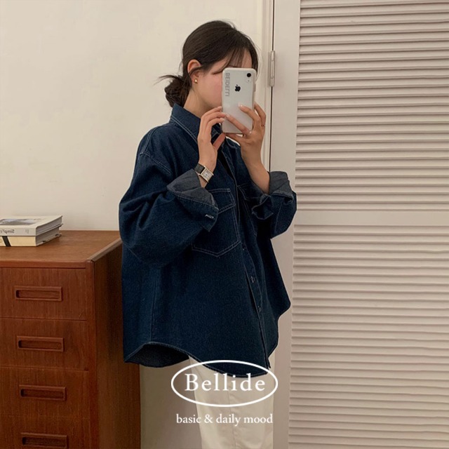 (ORIGINAL) ボーイフィットビンテージポケットデニムシャツ