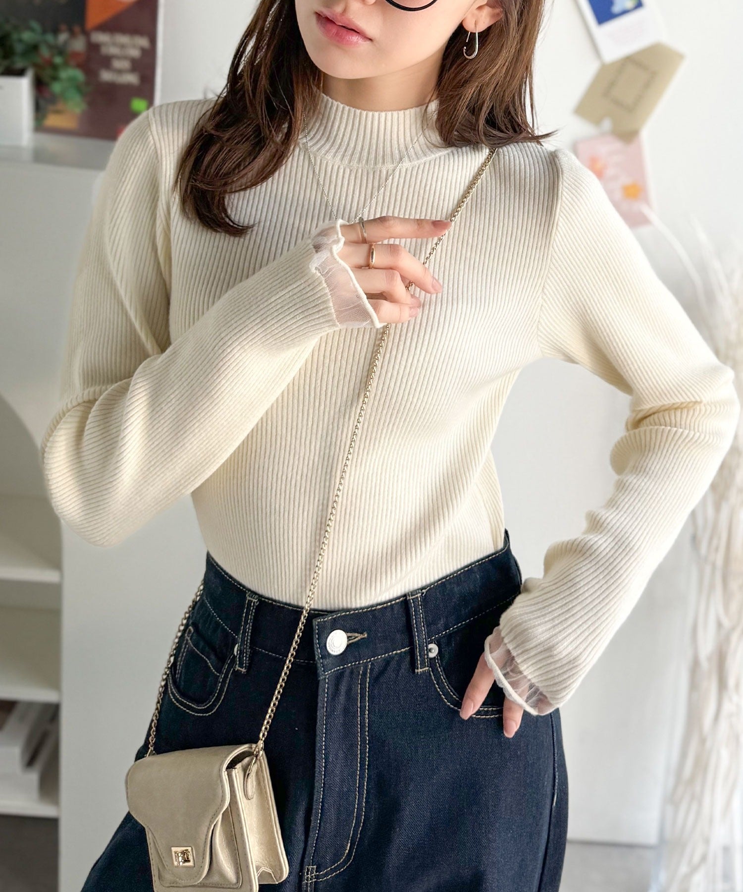 エブリデイアイライク　　タートルネック　ニット　アイボリー EVERYDAY I LIKE エブリデイアイライク ドゥーズィエムクラス カシミヤ