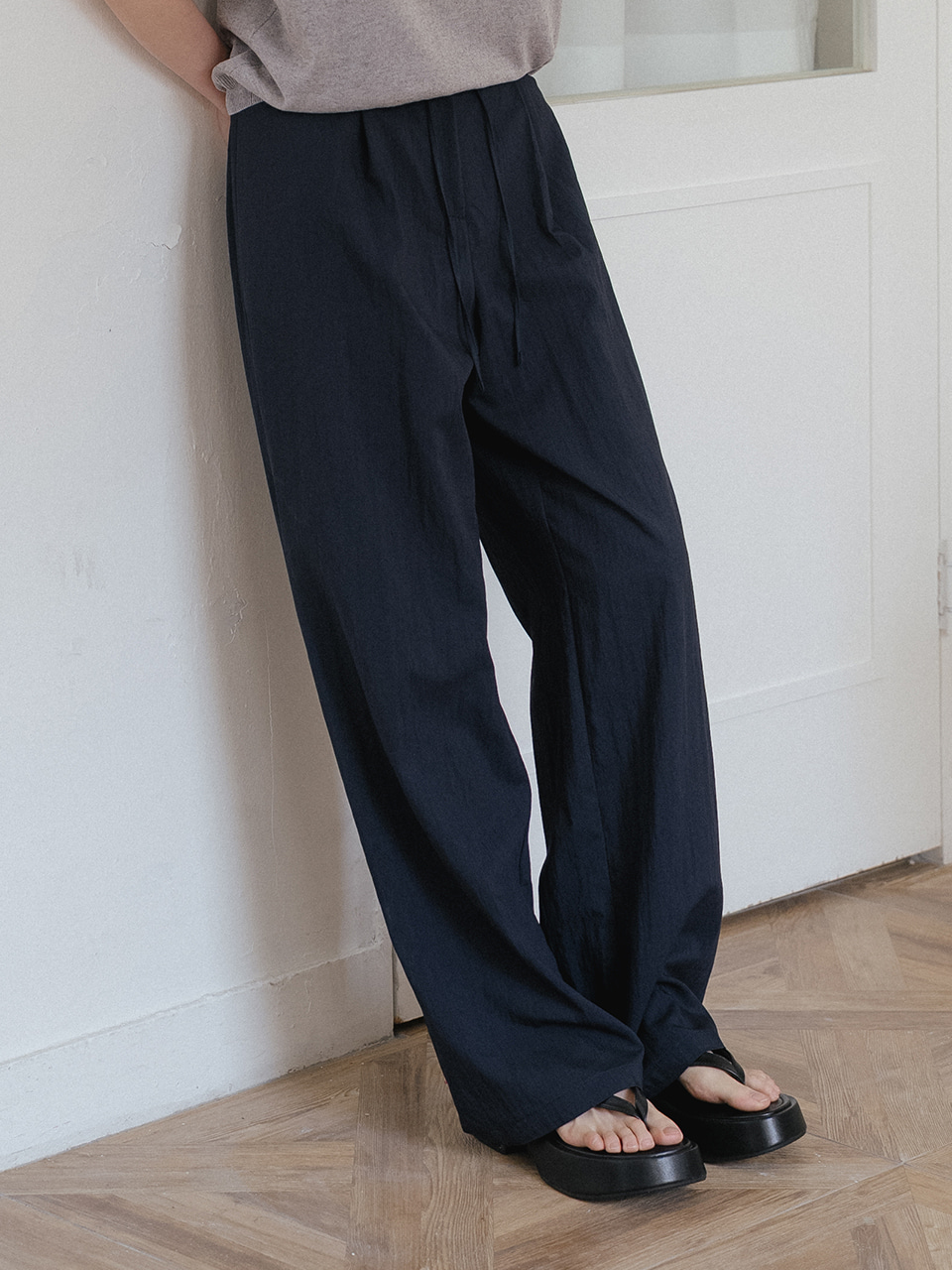 Wrinkle texture pants [TISU05PT02]_Navy