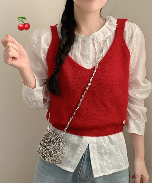 5color) ゴールドペンダントビスチェニットベスト | ファッション通販