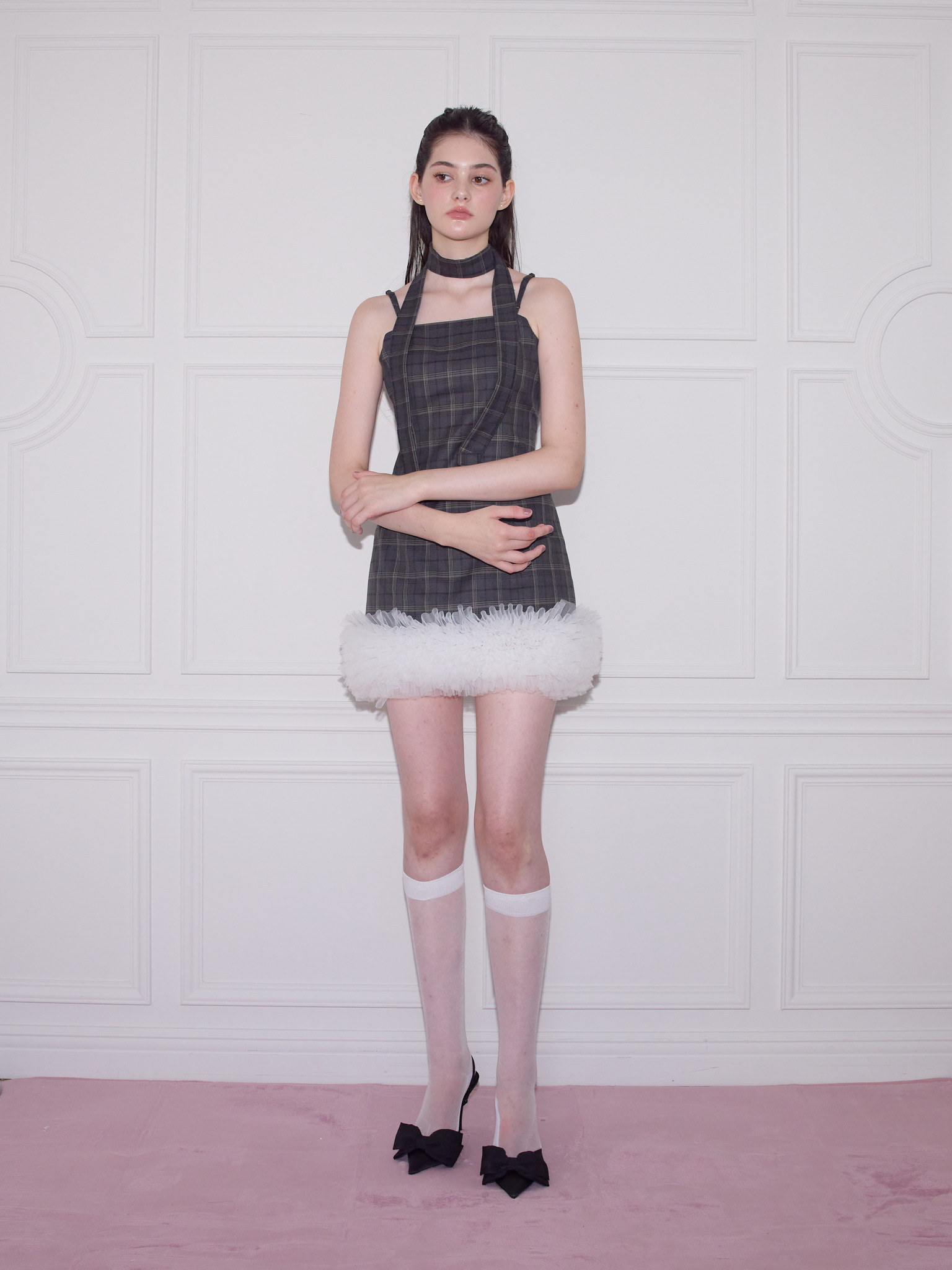 tulle mini dress チュールワンピース　バルーン　タグ付き Tulle Bloom mini Dress | ファッション通販サイト NUGU