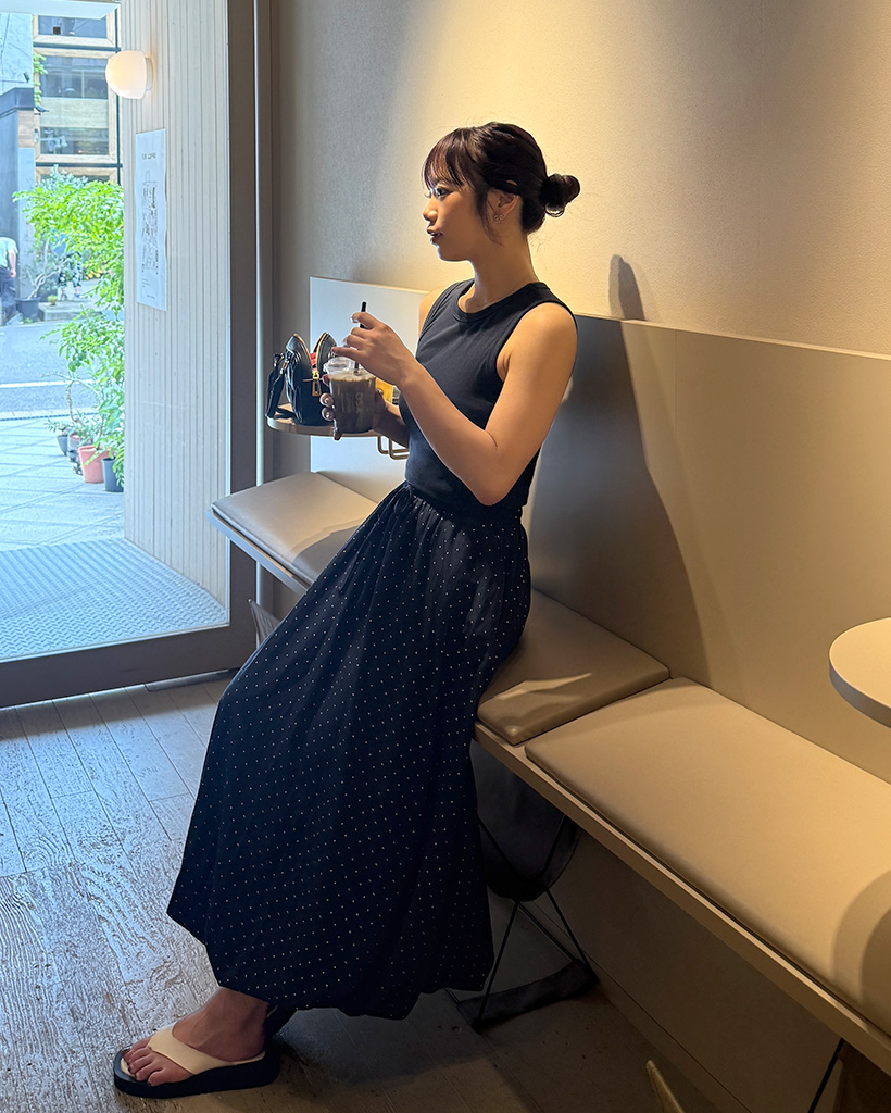 CRESCENT Duo グレー系抽象パターンロングスカート斬新デザイン 新品M marvelous by Pierrot スカート マキシ マキシスカート ロング丈