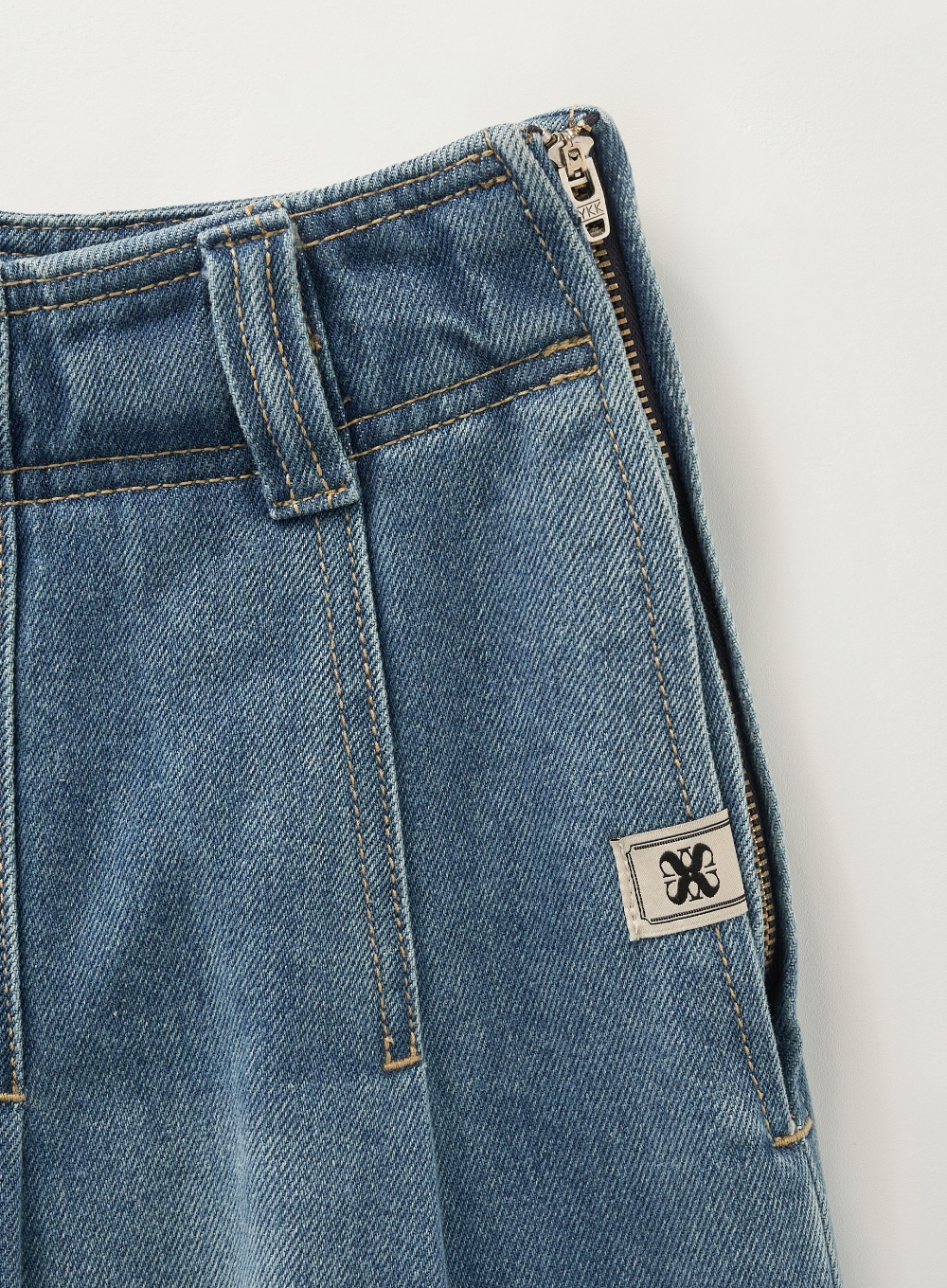 W) Pleats Denim Midi Skirt - Blue | ファッション通販サイト NUGU