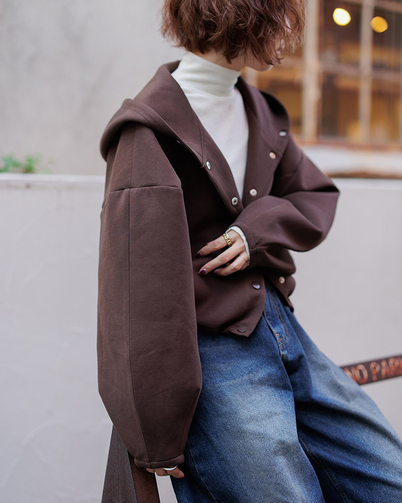 ymPatou クロップドブルゾン ymPatou クロップドブルゾン サイドラインクロップドブルゾン