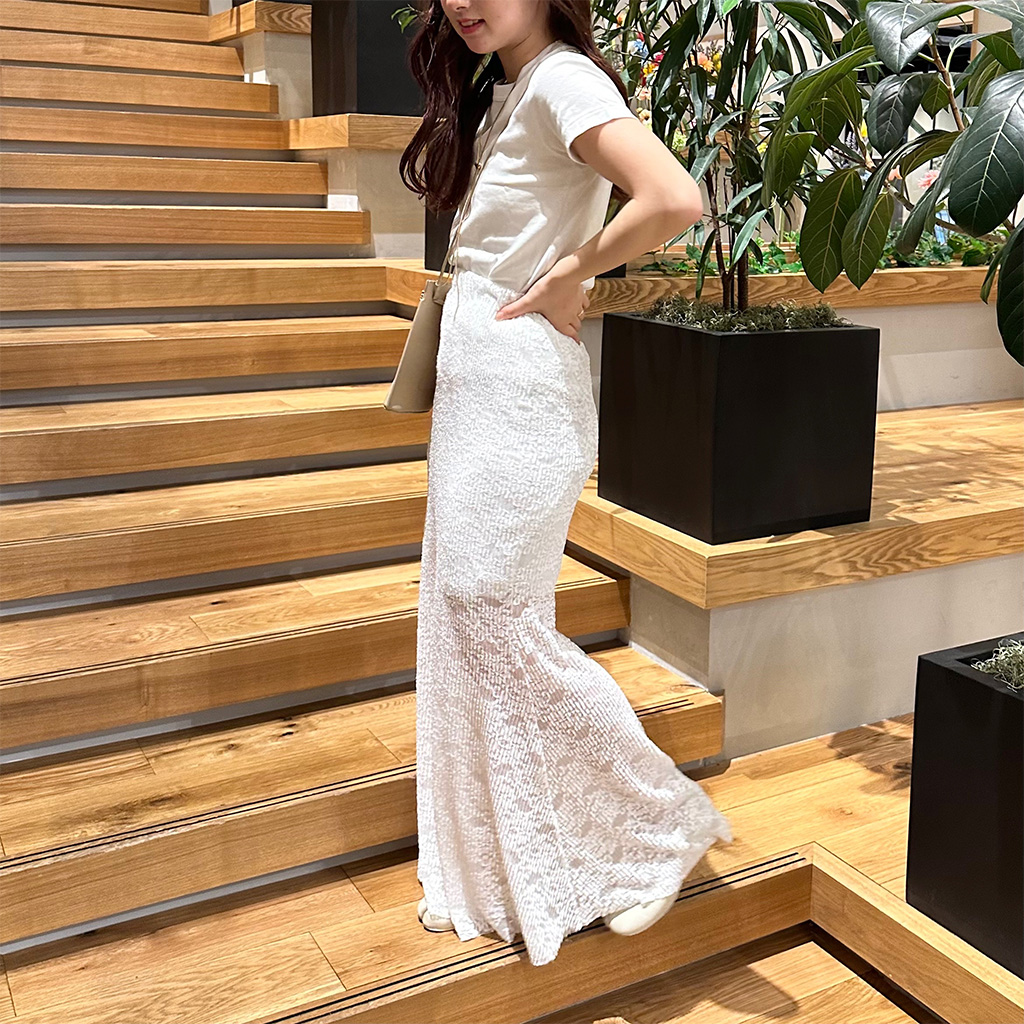 新品 ジマーマン クロシェ レース マキシ ロング マーメイド スカート 白 予約]クロシェマキシスカート/ホワイト – Lumier