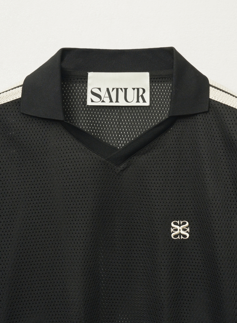 【 SATUR 】Lausanne Mesh Football Shirt Lausanne Mesh Football Shirt - Black | ファッション通販