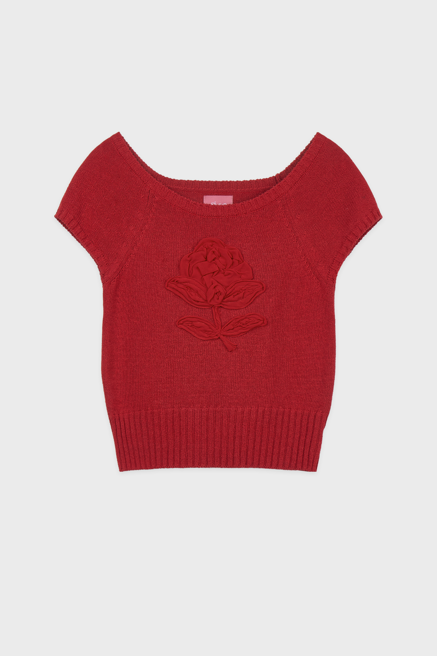 Flower Raglan Knit (Red)