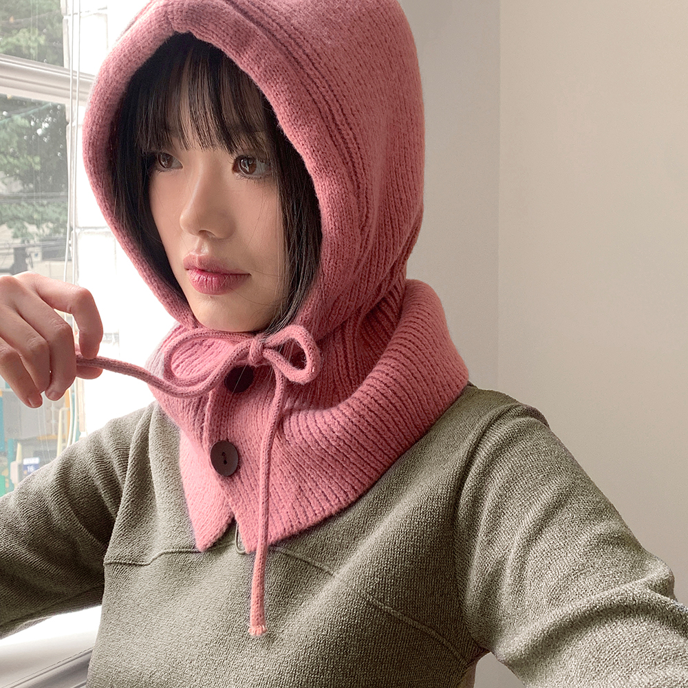 fekete リボン バラクラバ ツーボタンリボンストラップバラクラバ | ファッション通販サイト NUGU