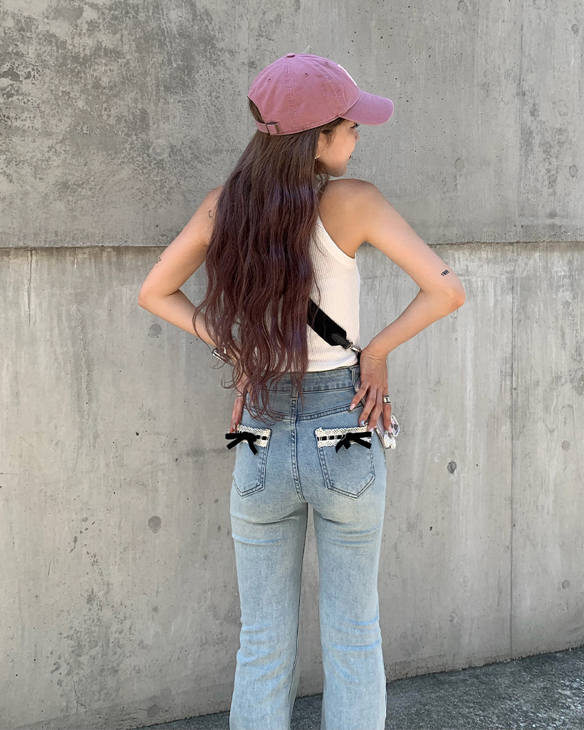 Courreges■クレージュ コットン ブーツカット ジーンズ Courrèges ブーツカット ジーンズ | ブラック | FARFETCH JP