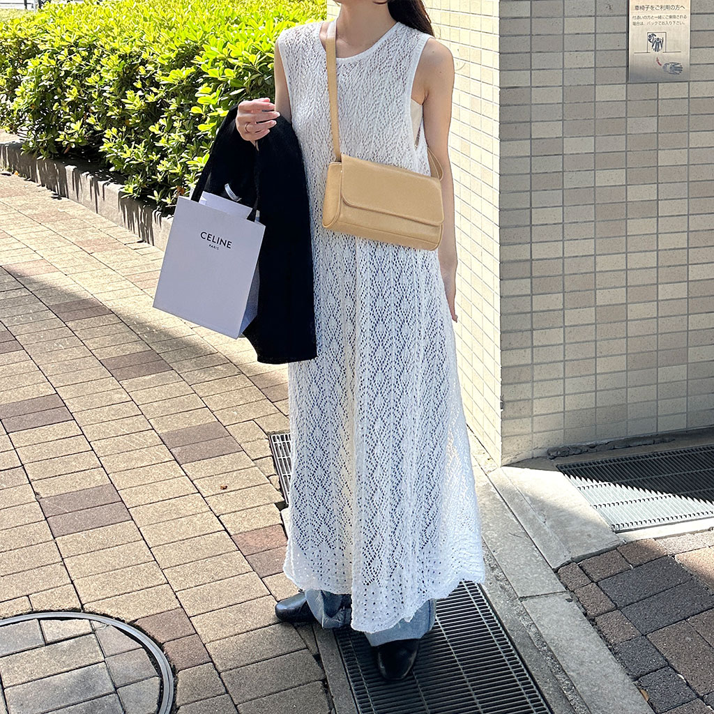 パンチングロングニットワンピース | ファッション通販サイト NUGU