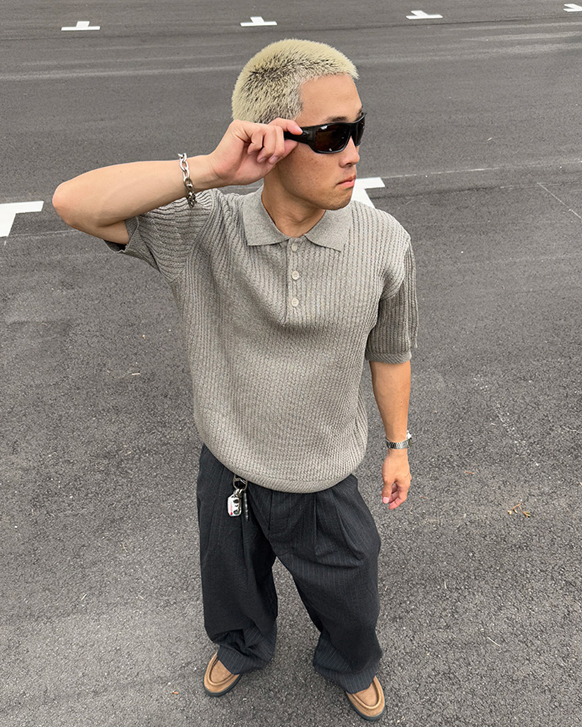 リネンカラ―半袖ニット | ファッション通販サイト NUGU