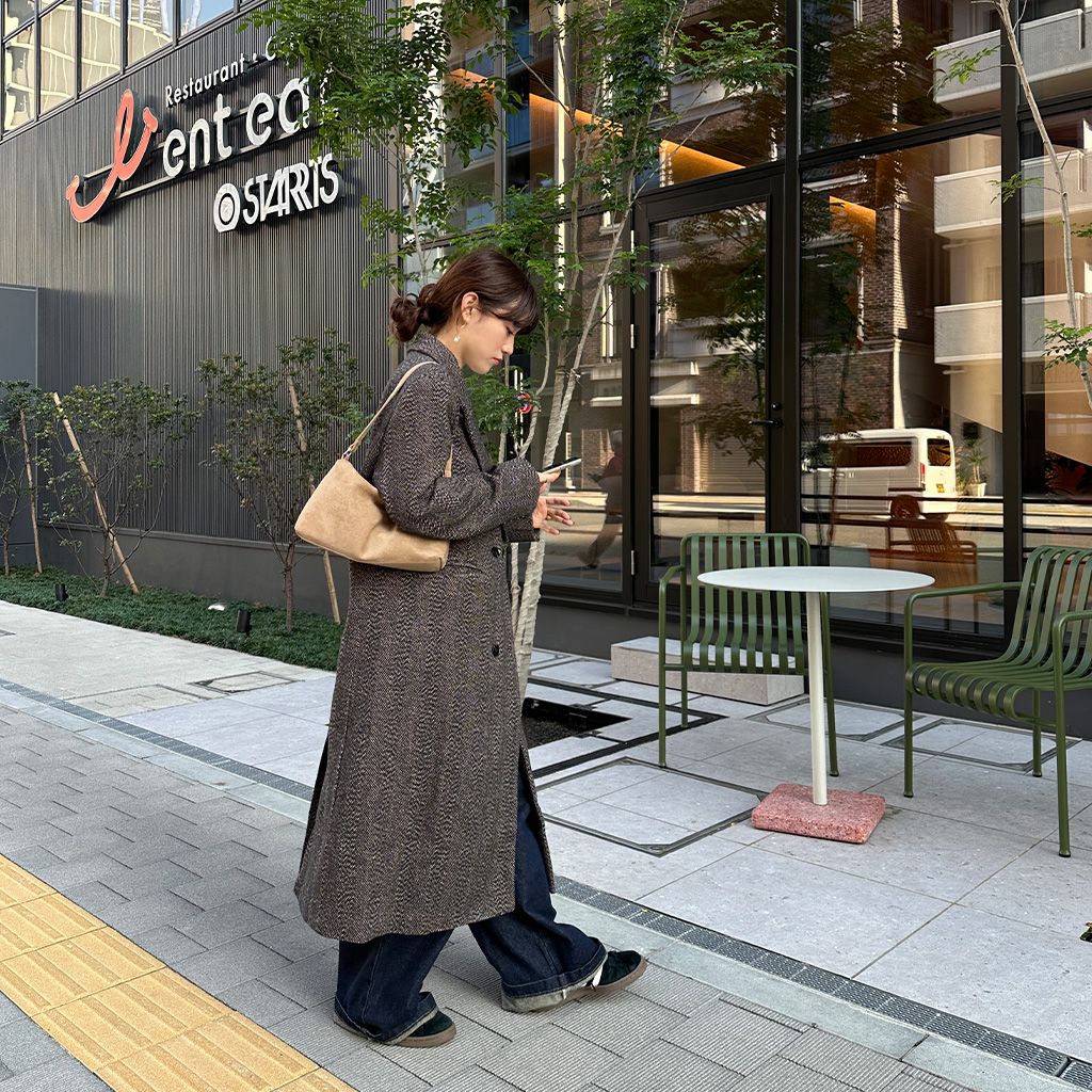 ヘリンボーンロングコート | ファッション通販サイト NUGU
