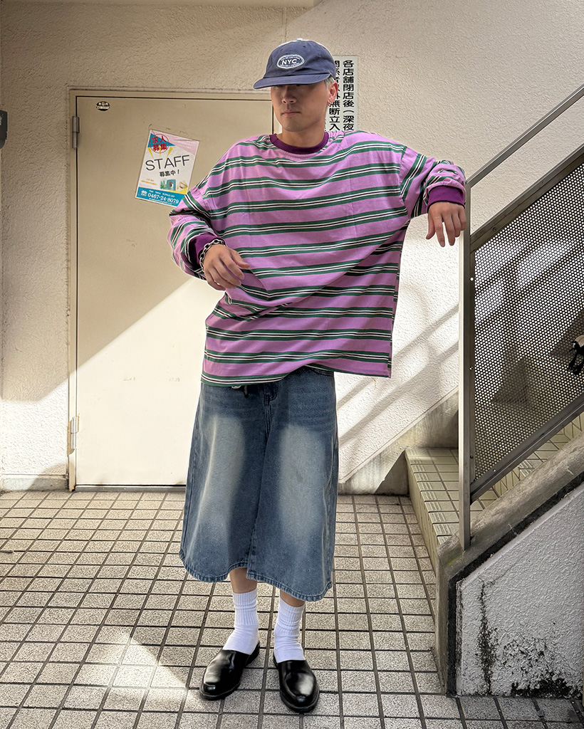 オーバーサイズストライプロングTシャツ | ファッション通販
