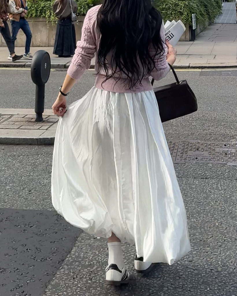 サテンバルーンロングスカート | ファッション通販サイト NUGU