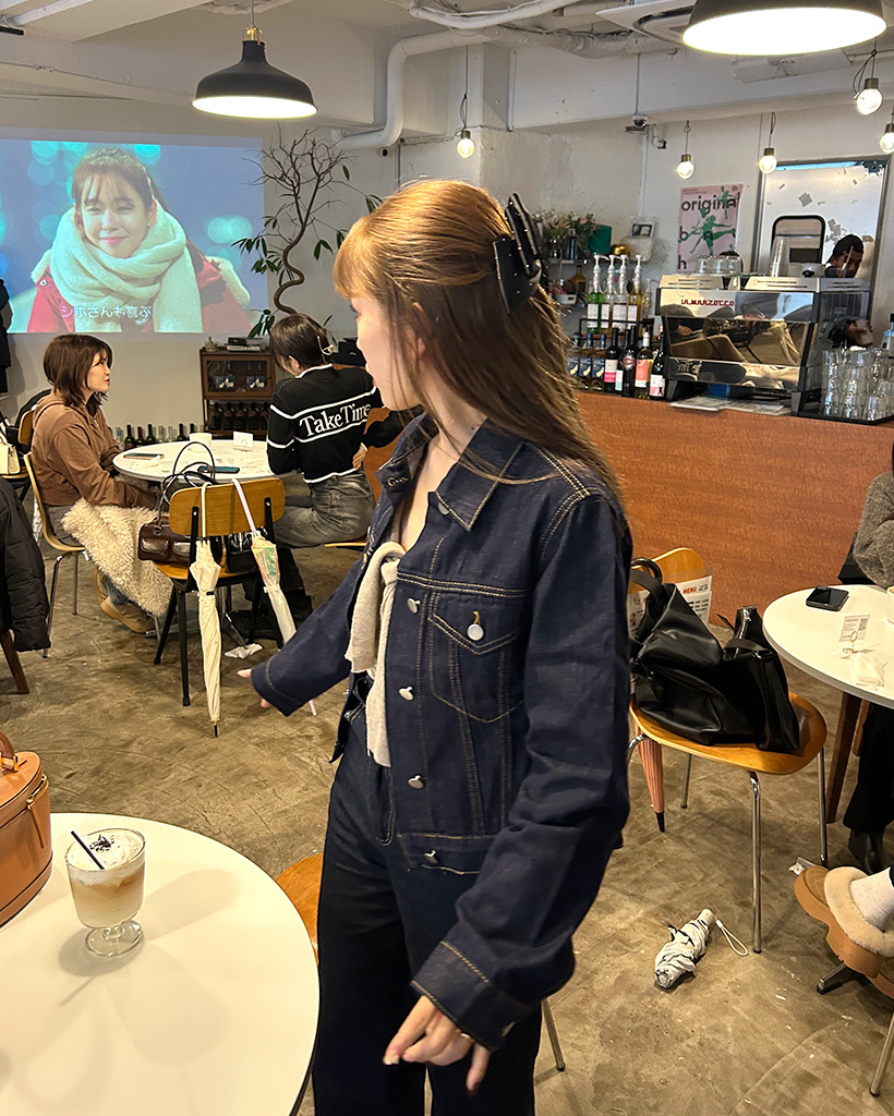  90s クロップド デニムジャケット Neucon/ニューコン】クロップドボリュームショートZIPデニム