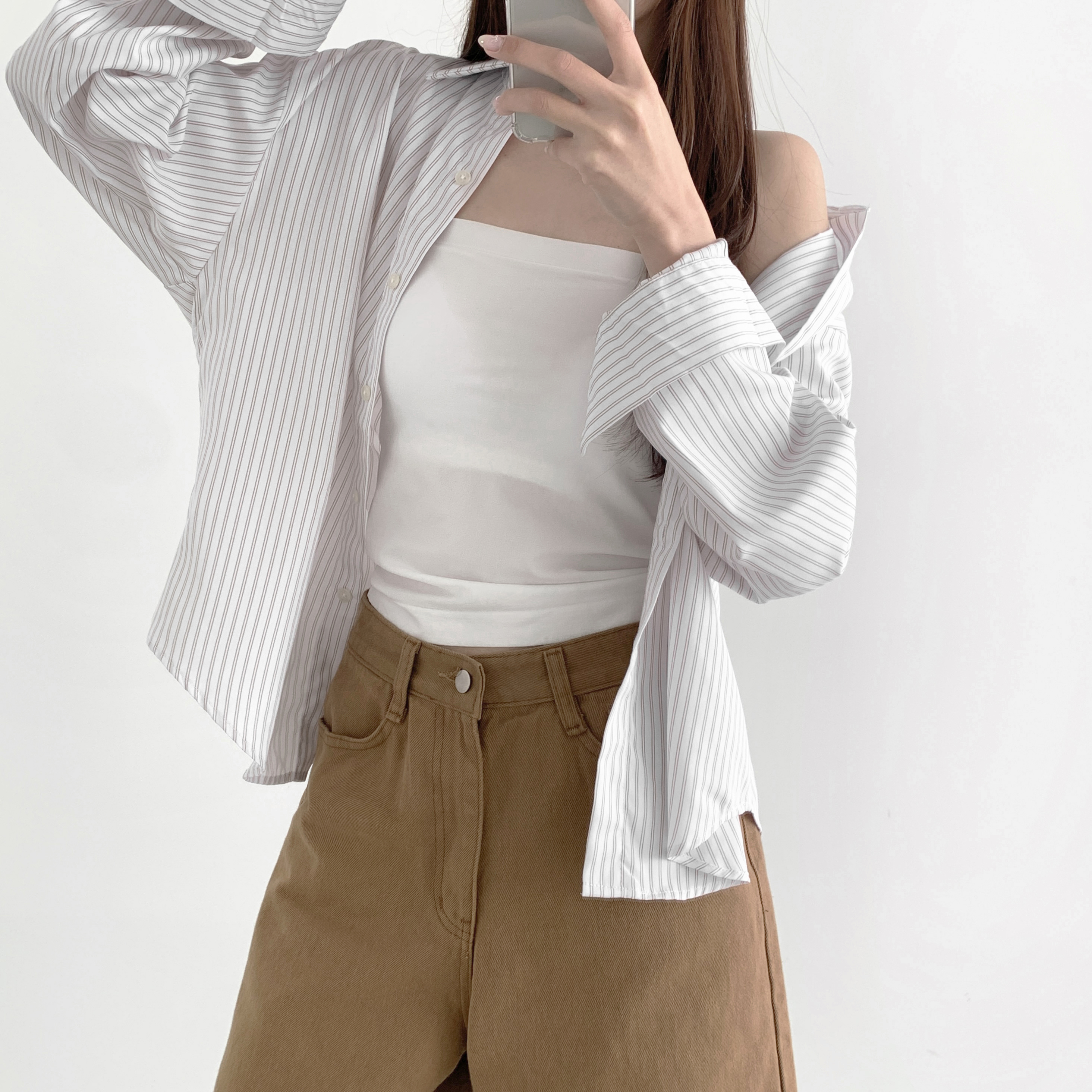 トップス JJ ストライプルーズフィット長袖シャツ | ファッション通販サイト NUGU
