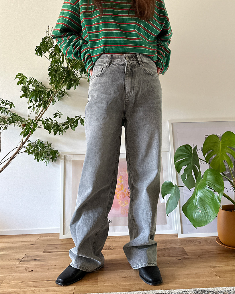 ストレートグレーウォッシュデニム | ファッション通販サイト NUGU