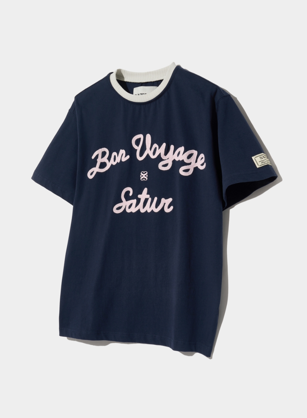 Satur Logo Voyage T-Shirt - Navy Pink | ファッション通販