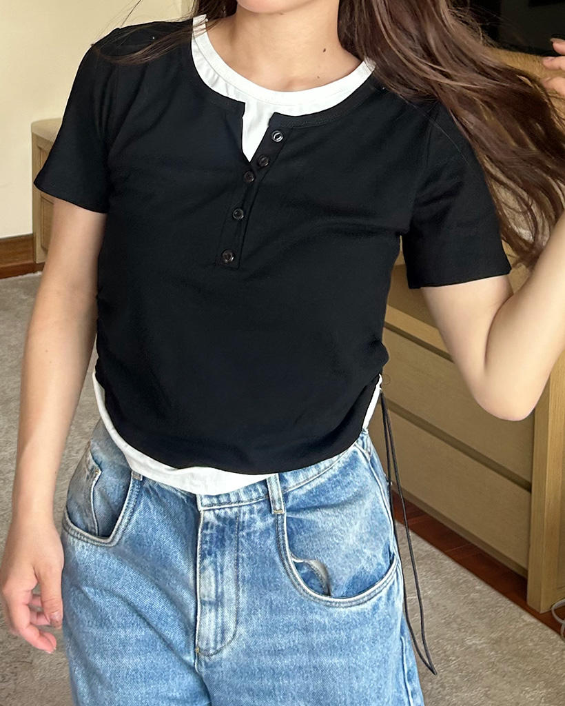buddix 新品未使用　サックス　ヘンリーネックTシャツ buddix 新品未使用 サックス ヘンリーネックTシャツ Tシャツ