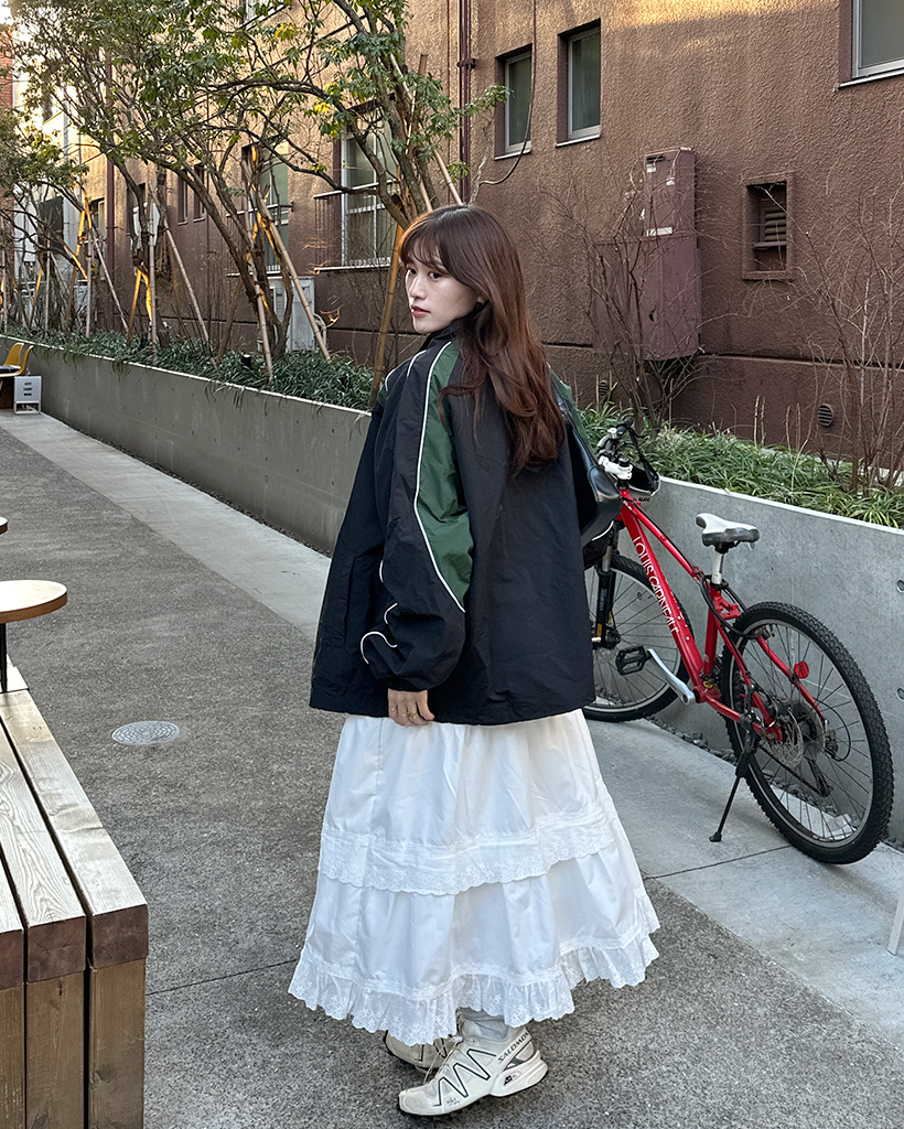 【Macgraw】ホワイトレース柄マキシロングスカート Macgraw】ホワイトレース柄マキシロングスカート レディース