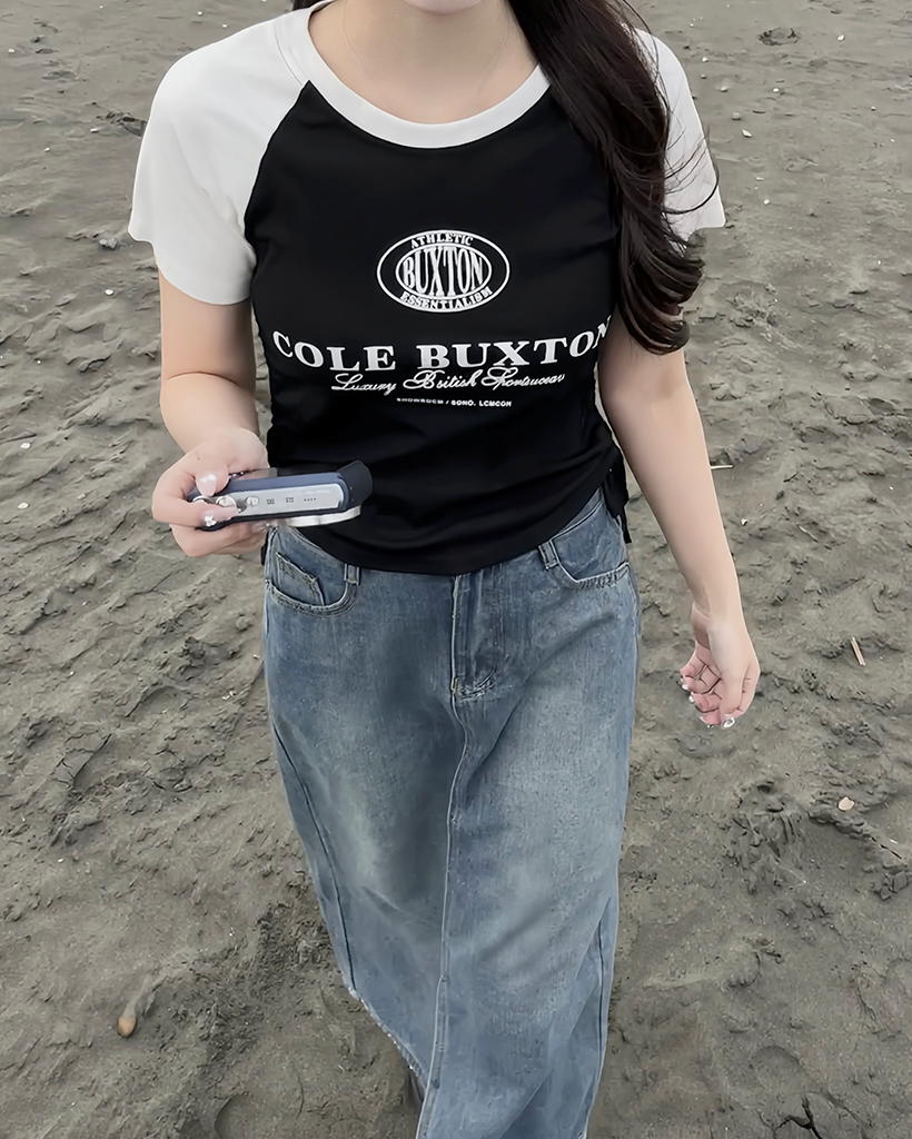 ストリングレタリングラグラン半袖Tシャツ | ファッション通販