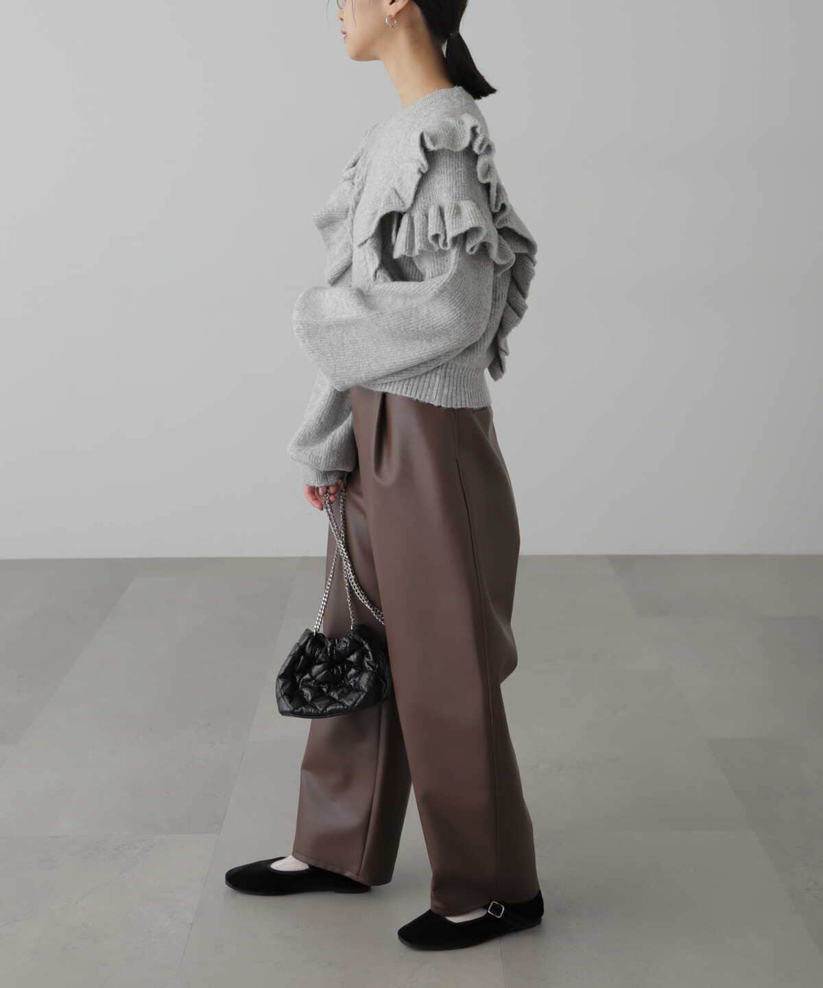 ◇肩フリルケーブルニット | ファッション通販サイト NUGU