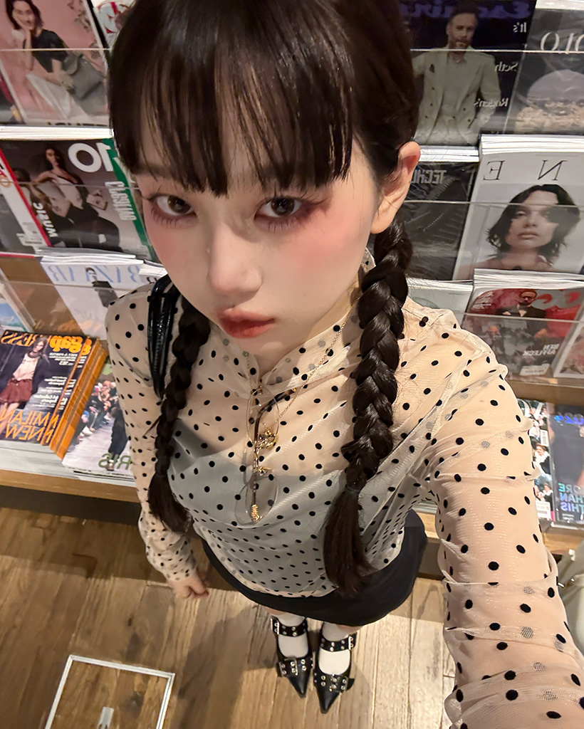 ドットシースルーロングスリーブTシャツ | ファッション通販
