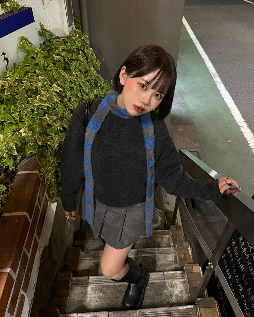 ストライプニットマフラー | ファッション通販サイト NUGU