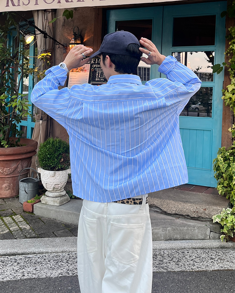 ストライプクロップドシャツ ストライプクロップドシャツ | ファッション通販サイト NUGU