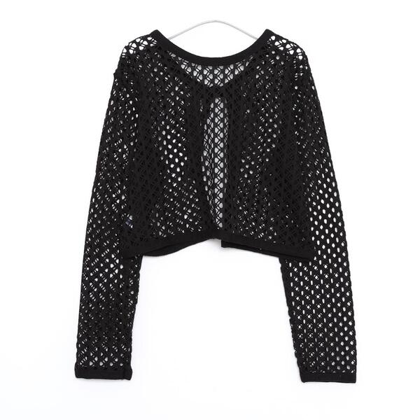 Y2K/KNICK NACK/カーディガン(薄手)/--/--/BLK K2695 3Dニット  