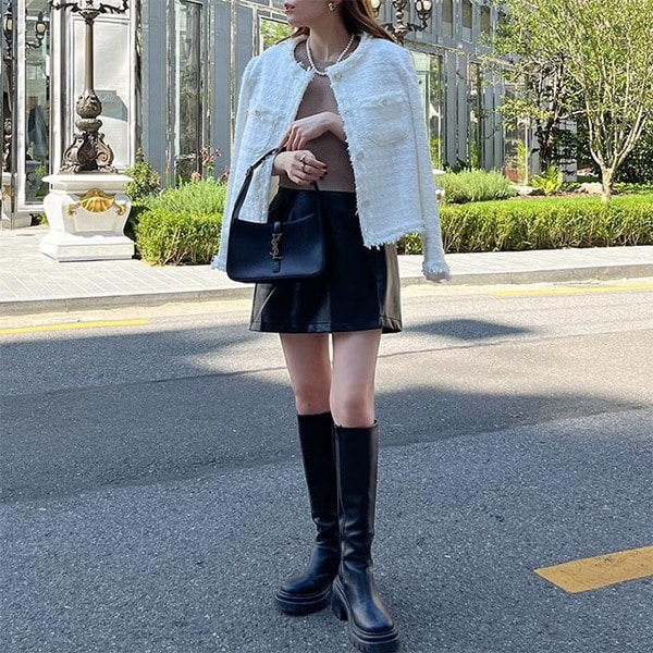 クラックレザースカート | ファッション通販サイト NUGU