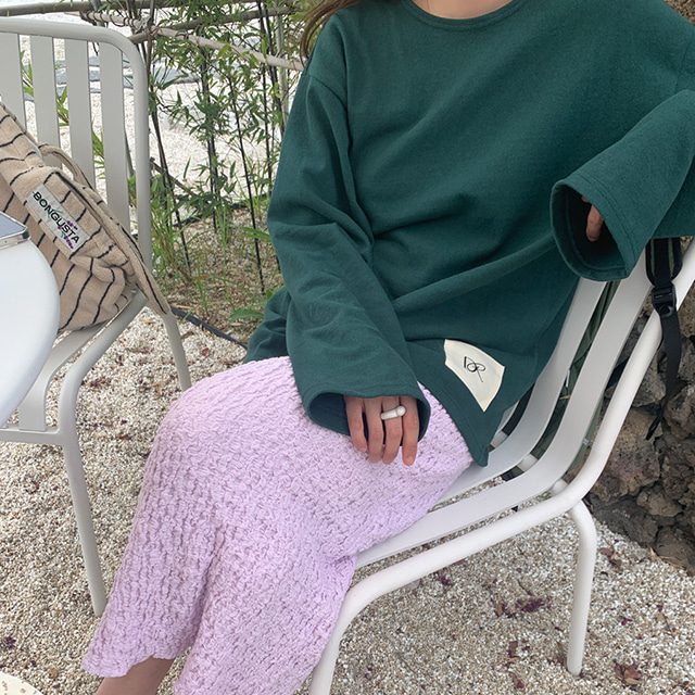 Dearest] ラウンドネックルーズTシャツ(ダークグリーン