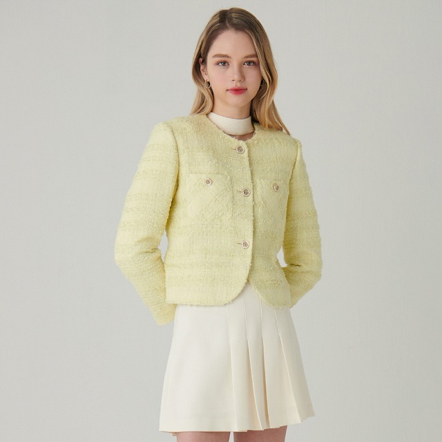 Round Neck Pastel Tweed Jacket S231S105ファッション通販サイトNUGU
