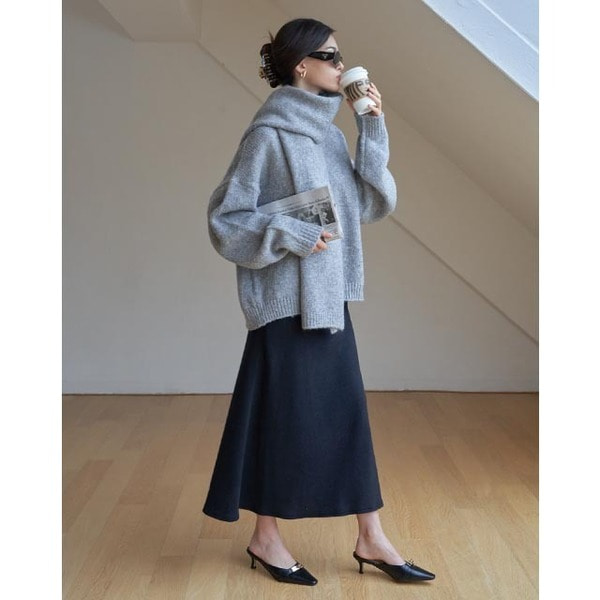 ORIGINAL) アルパカマフラールーズフィットニット | ファッション通販