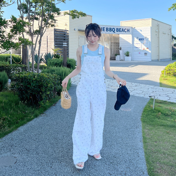 フラワーパターンオーバーオール | ファッション通販サイト NUGU