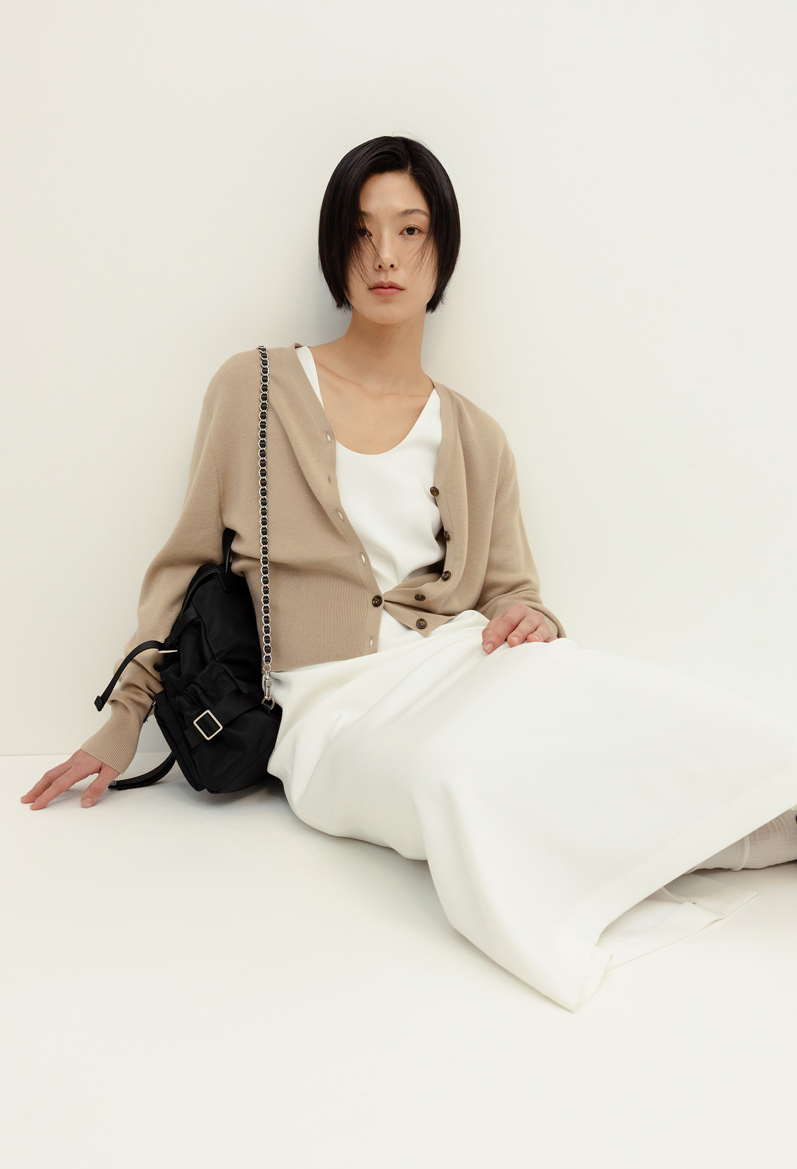 Spring Wool Cardigan Beige