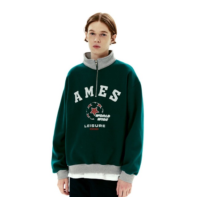 [単独最安値]SOCCER LOGO HALF ZIPUP GREEN